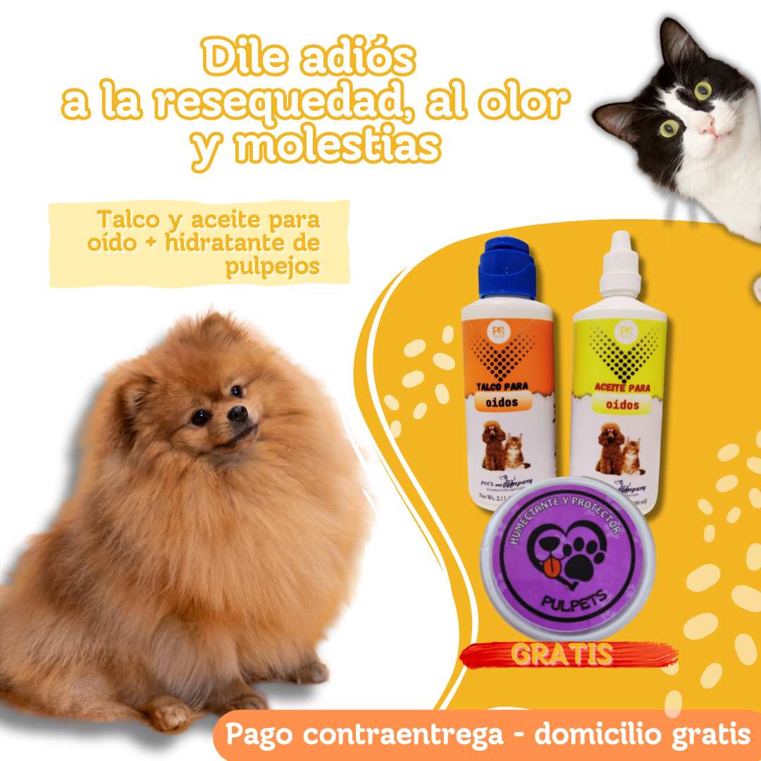 KIT LIMPIEZA DE OIDOS + GRATIS HIDRATANTE DE PULPEJOS 🐾