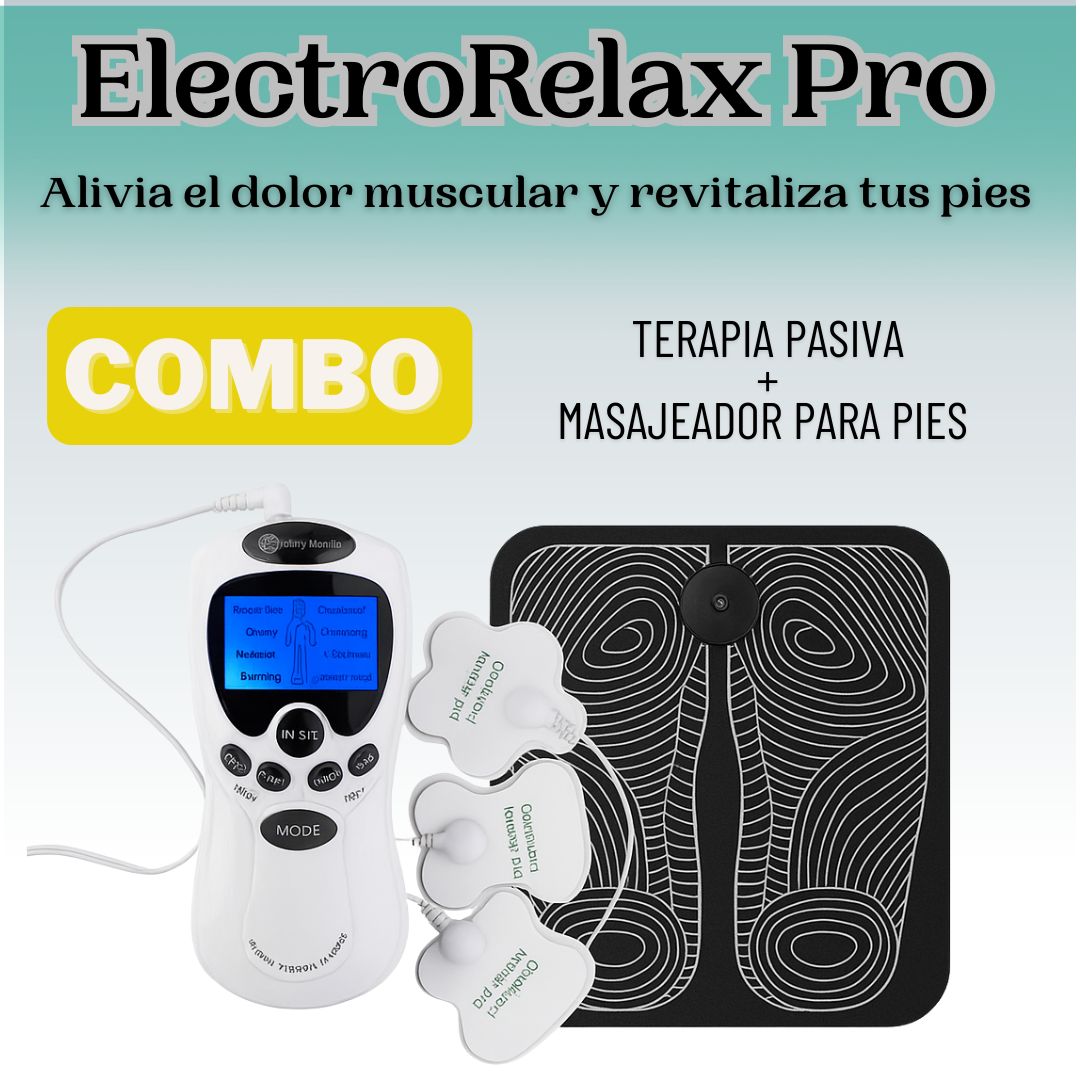 ElectroRelax Pro®: Kit de tapete maseajeador+Terapia Pasiva 8 electrodos