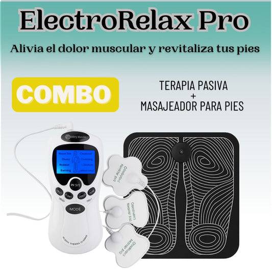 ElectroRelax Pro®: Kit de tapete maseajeador+Terapia Pasiva 8 electrodos